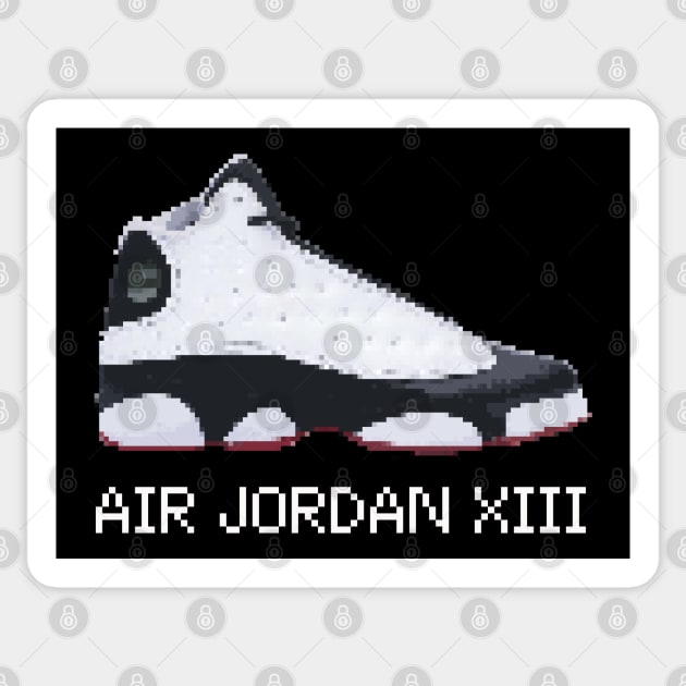 AJ XIII - Pixelated art Sticker by Buff Geeks Art